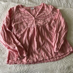 Pink Floral Striped Women's Maternity Top